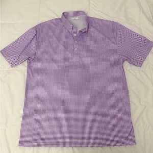 collars & co. gingham pink and white printed half button shirt